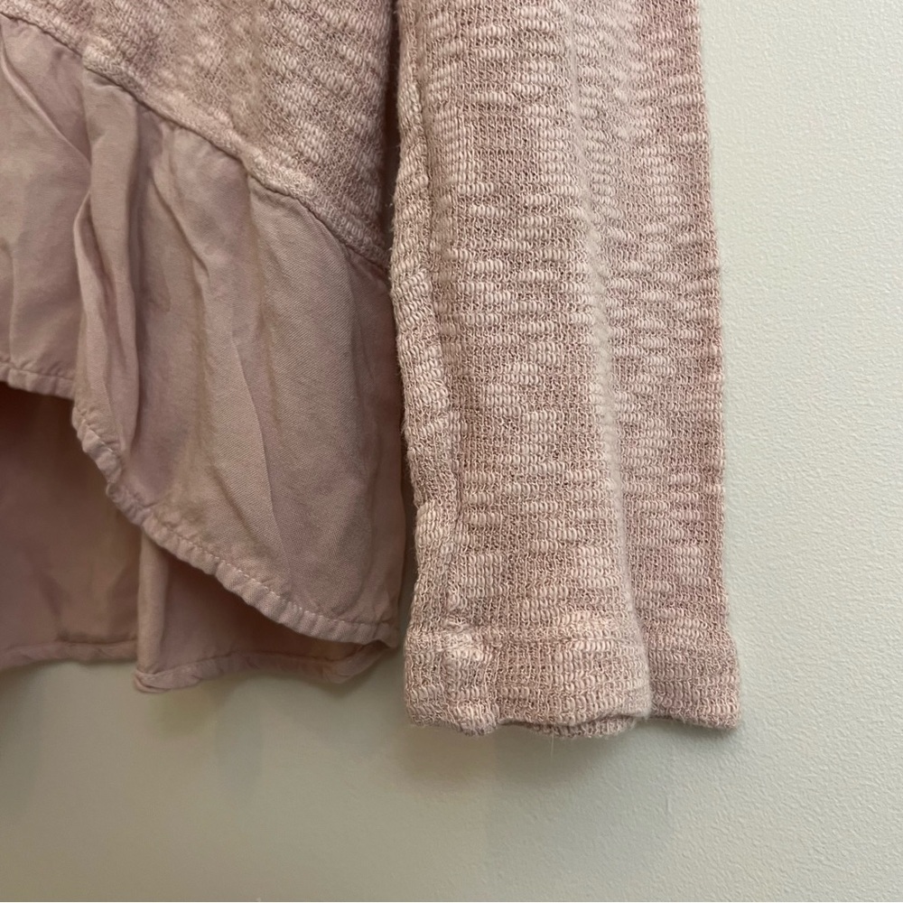 Anthropologie Left of Center Tunic Sweater Size Medium Textured Powder‎ Pink - Picture 6 of 7